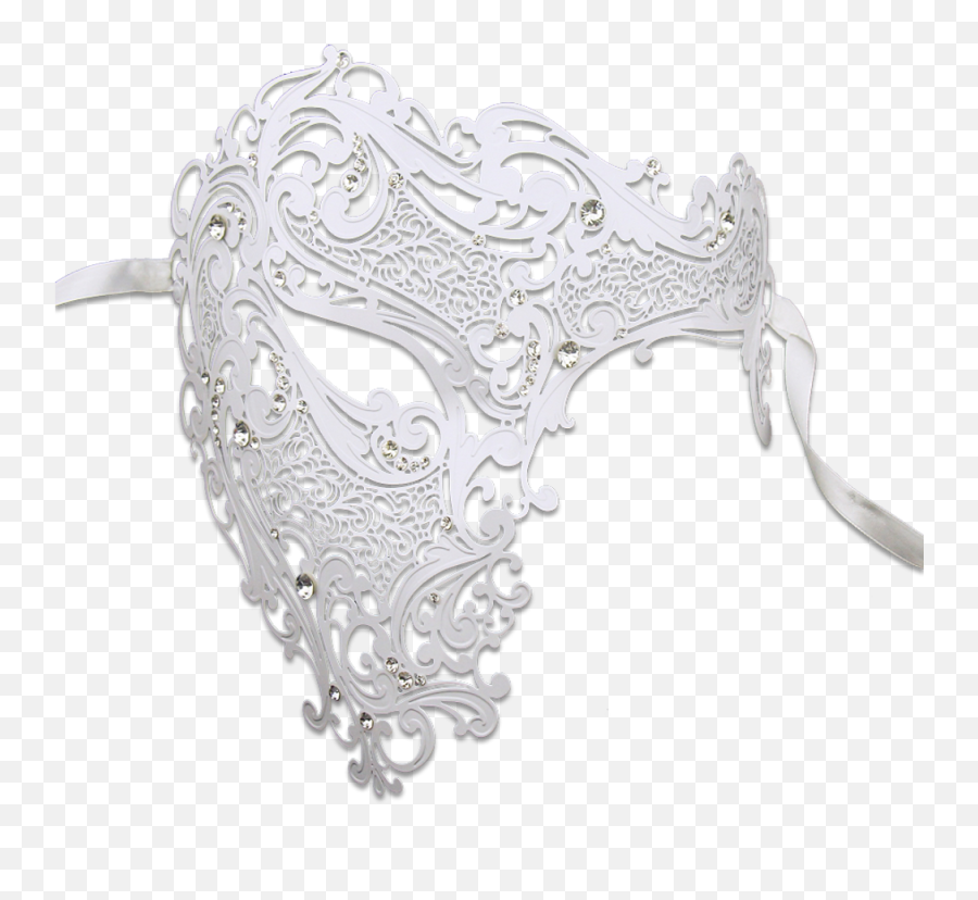 Luxury Mask Mens Signature Phantom - Transparent White Masquerade Mask Png,Phantom Of The Opera Mask Png