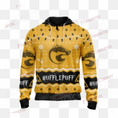 Harry Potter - Hufflepuff House Christmas Style Unisex Zip Up Hoodie Sweatshirt Png,Hufflepuff Png