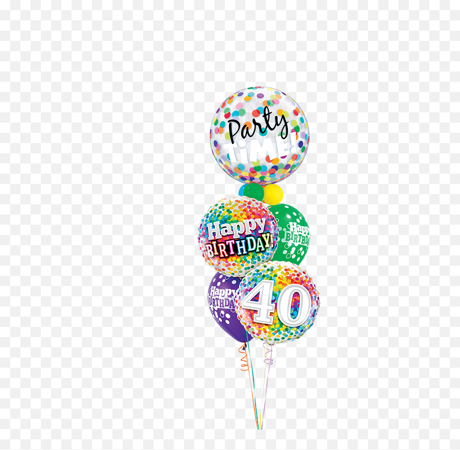 40th Birthday Confetti Bubble Staggered - Yolo Party Shop Balloon Png,Party Confetti Png