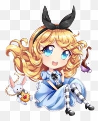 Chibi Anime Hatsune Miku Art Drawing - Alice In Wonderland Anime Png,Miku Png
