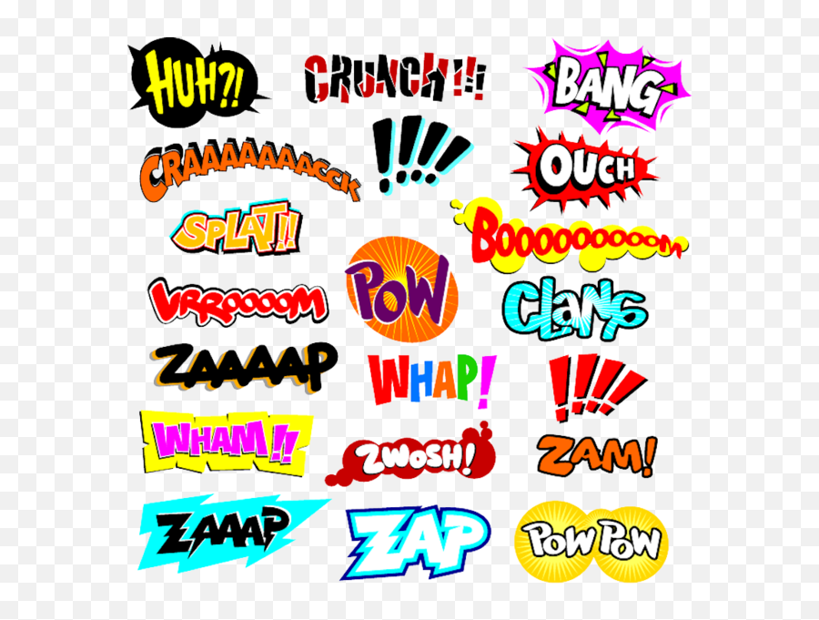 Download Free Png Hd Comic Book Words - Design Words In English,Comic Book Png