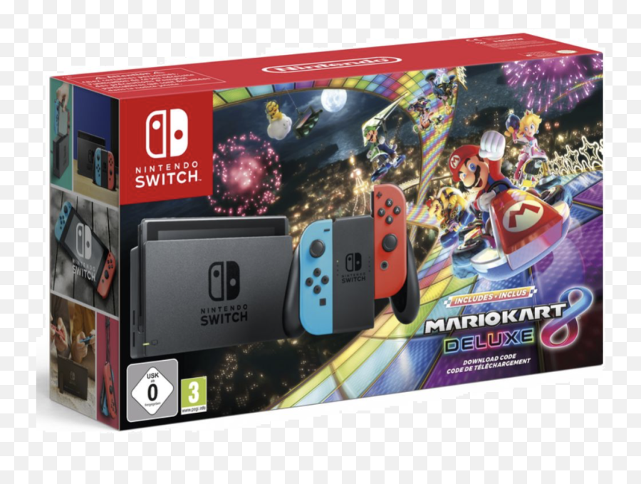 Nintendo Switch Neon Red Console With - Nintendo Switch Mario Kart 8 Deluxe Png,Mario Kart 8 Deluxe Png