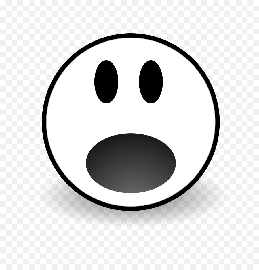 Surprised Face Drawing - Scared Face Clipart Black And White Png,Shocked Emoji Transparent