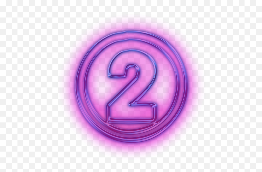 Number 2 Purple Icon - Neon Number 2 Transparent Png,Number 2 Transparent
