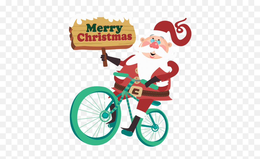 Santa Claus Riding Bicycle - Merry Christmas Santa Png,Bike Rider Png