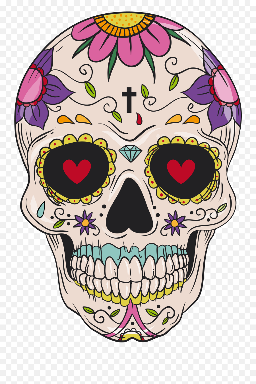 Download And Cuisine Mexican Skull Calavera Idea Pattern - Mexican Skull Png,Calavera Png