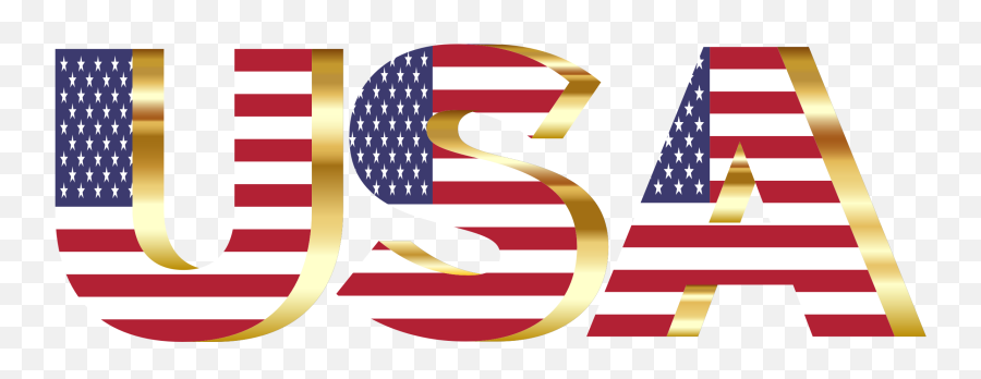 Usa Flag Typography Gold - Usa Logo Transparent Background Png,American Flag Clipart Png