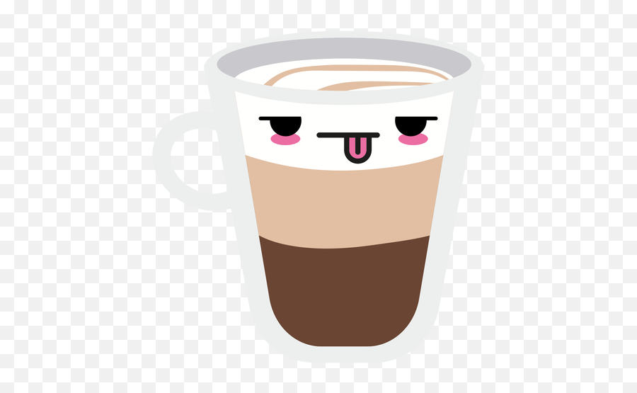 Tired Kawaii Face Coffee Cup - Taza De Cafe Kawaii Png,Coffee Cup Transparent