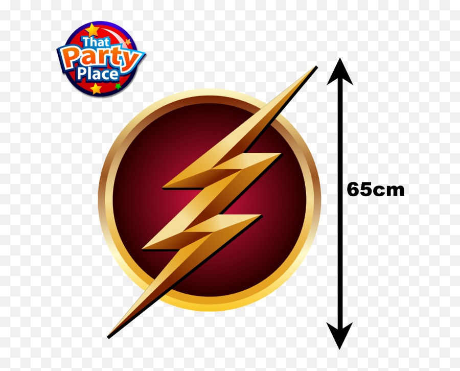 The Flash Logo Vinyl Wall Art High Quality Glossy Sticker 65x53cm - Flash Logo Png,The Flash Logo