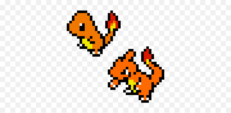 Charmander E Charmeleon - Pokemon Pixel Art Charmander Png,Charmeleon Png