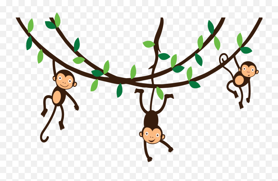 Collection Of Monkey Hanging From Tree - Transparent Background Monkeys Clipart Png,Monkey Transparent Background