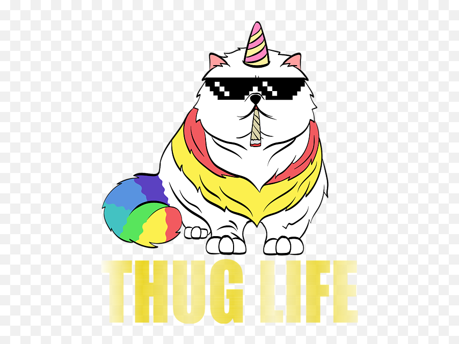A Cool Thug Life Tee For Gangster Unicorn Cat Tshirt Design Smoking Eyeglasses Greens Bath Towel - Unicorn Thug Life Png,Thug Life Logo