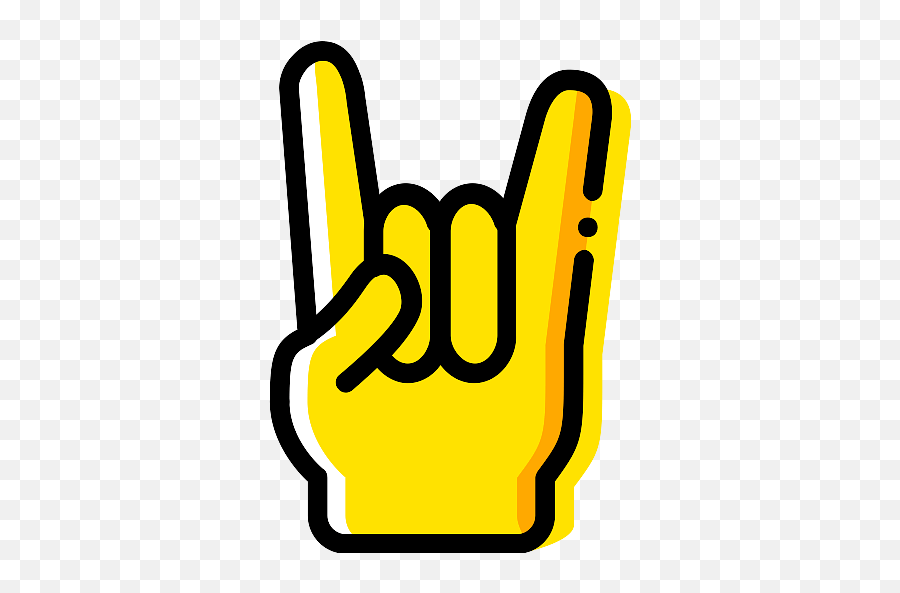 Download Yellow Rock N Roll Hand Icon Transparent Png - Stickpng Hand Rock Icon,Hand Click Icon Png