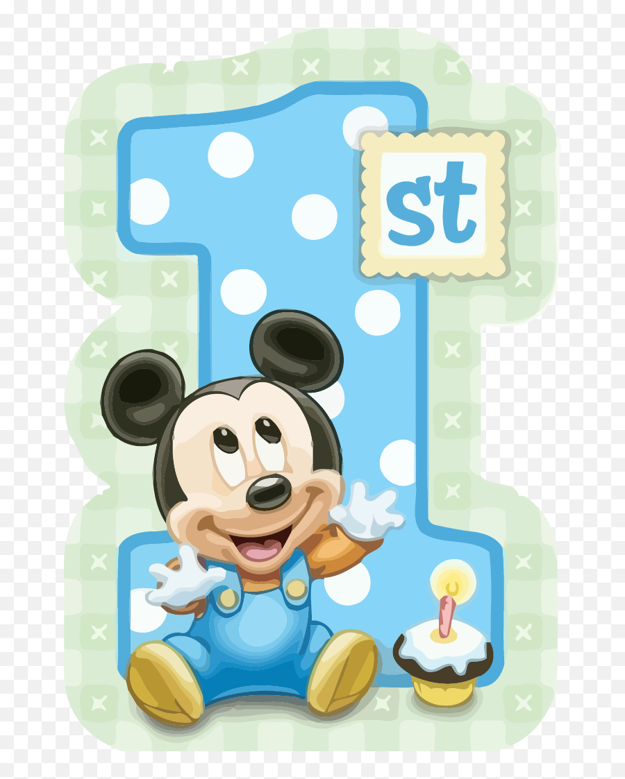 Mickey Mouse 1st Birthday Clipart Png U2013 Clipartlycom - 1st Birthday Baby Mickey Mouse,Elephant Clipart Transparent Background