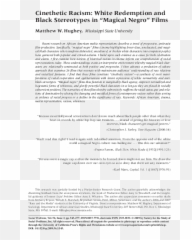 Pdf Cinethetic Racism White Redemption And Black - Document png