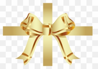 Gold Ribbon Bow Png - Christmas Bows And Ribbons