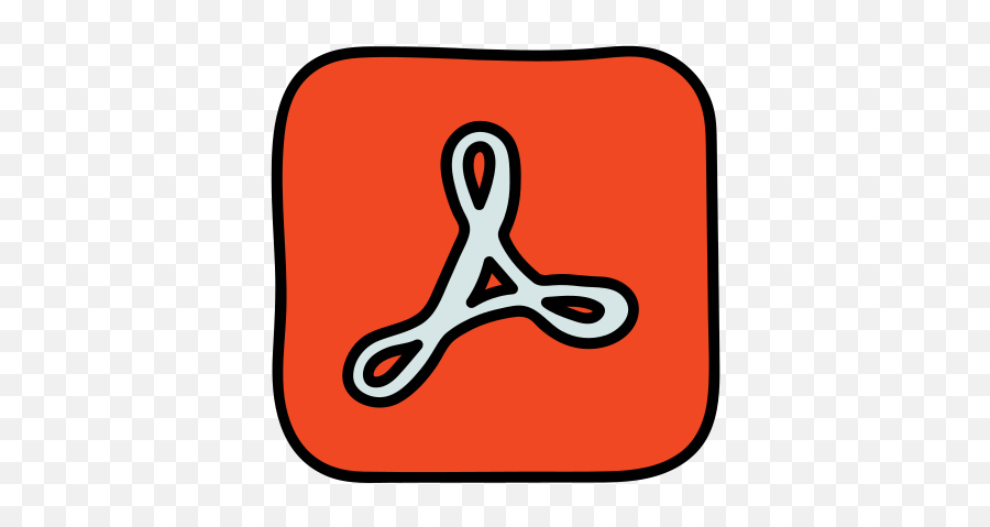 Adobe Acrobat Reader Icon In Doodle Style - Dot Png,Adobe Reader Icon