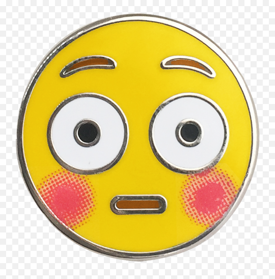 Download Flushed Emoji Pin - Emoji Png,Flushed Emoji Png