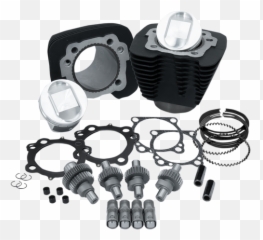 Su0026s Cycle Big Bore Black Hooligan Performance Kit 2000 - 2020 Harley Sportster XL Models with BoltOn Parts 9100699 png
