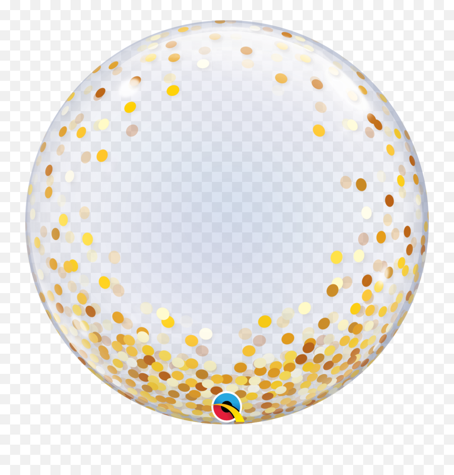 Gold Confetti Dots Deco Bubble Balloon - Bubble Balloon Gold Confetti Png,Gold Confetti Png