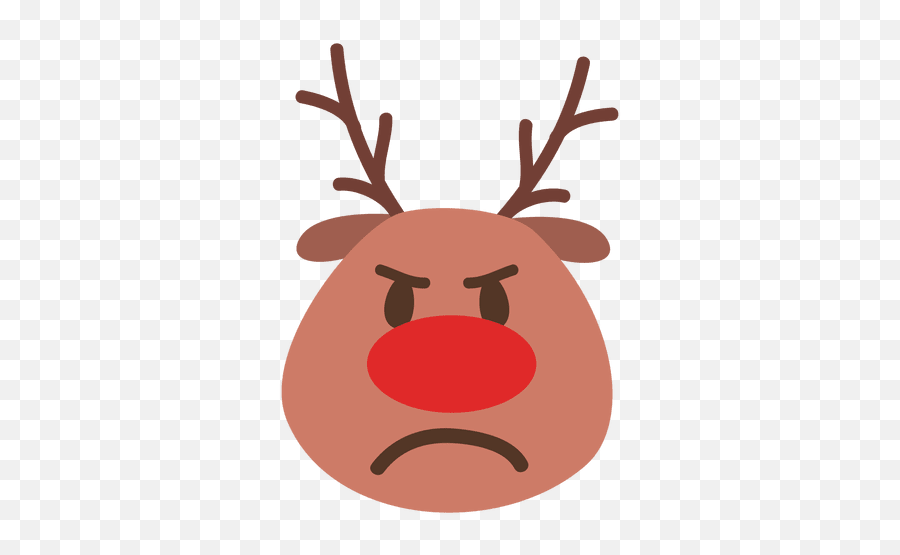 Angry Reindeer Face Emoticon 42 - Transparent Png U0026 Svg Cara De Reno Dibujo,Mad Emoji Transparent