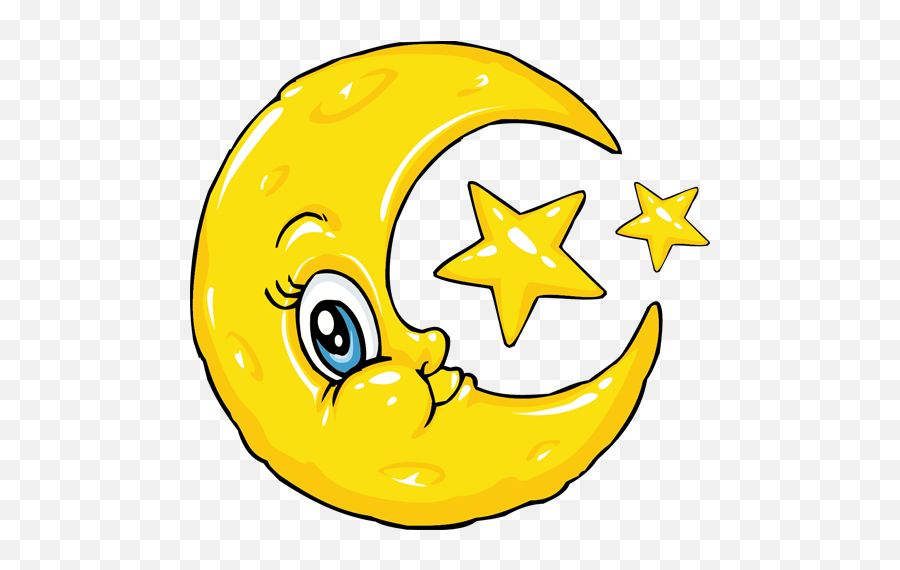 Download Kids Moon U0026 Stars Bedroom Sticker - Clipart Of Moon Moon Kids Png,Moon And Stars Png