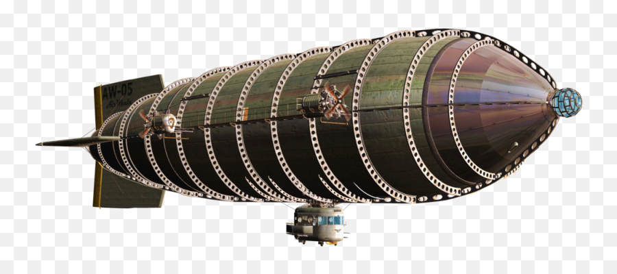 Download Hd Zeppelin Transparent Image - Fantasy Airship Steampunk Airship Png,Airship Png