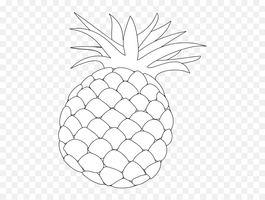 Pineapple Outline Clip Art - Vector Clip Art Pineapple Cartoon Black And White Png,Pineapple Clipart Png