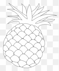 Pineapple Outline Clip Art - vector clip art Cartoon Black And White png