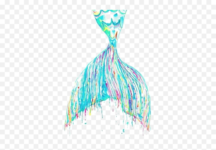 Watercolor Mermaid Art - Draw A Easy Mermaid Tail Png,Mermaid Tail Png