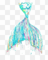 Watercolor Mermaid Art - Draw Easy Tail png