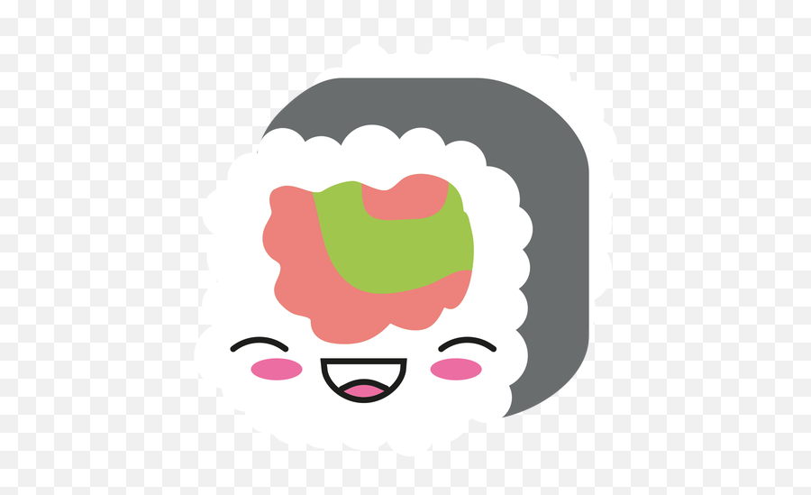 Laughing Kawaii Emoticon Sushi Roll - Transparent Png U0026 Svg Illustration,Sushi Transparent Background