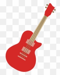 Bass Guitar Electric Icon - Transparent Red png