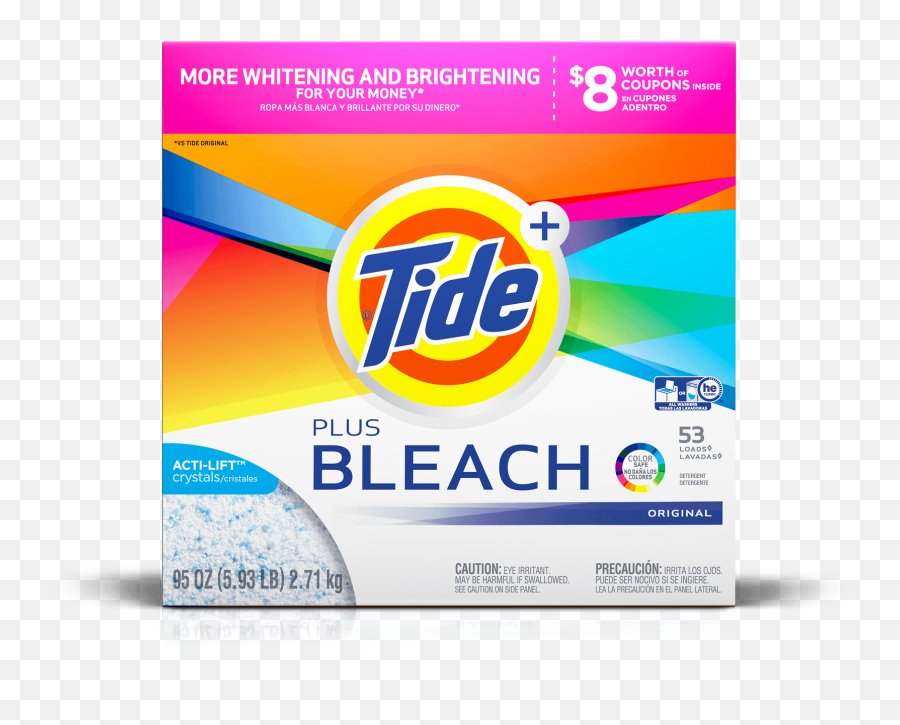 Tide Plus Bleach En Polvo - Tide With Bleach Powder Full Tide Color Safe Bleach Png,Tide Png