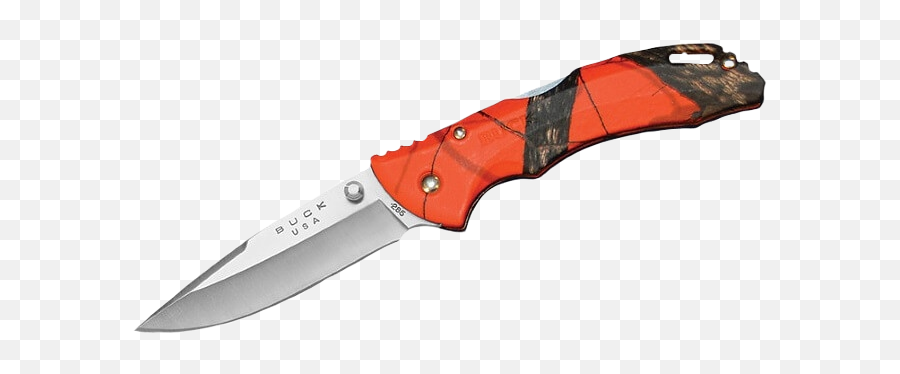 Folding Knife Buck Bantam Blw Orange Camo 285oc - Pocketknife Png,Hand With Knife Png