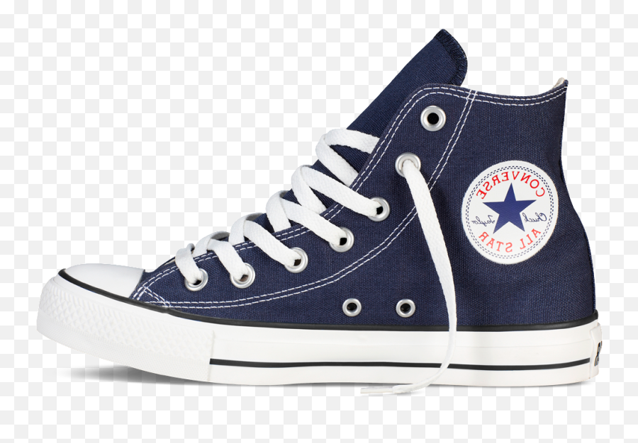 Navy Blue Canvas Upper - Navy Blue High Top Converse Png,Converse All Star Logos