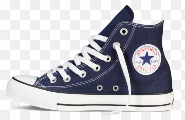 Navy Blue Canvas Upper - High Top Converse png