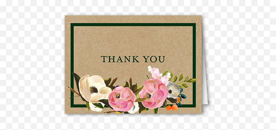 Painted Flowers 3x5 Folded Card By Good - Thank You Painted Flowers Png,Painted Flowers Png