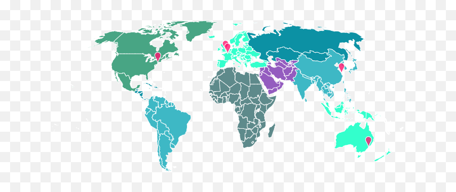 Download Hd Customize Continents - World Map Icon Economic Cooperation Organization Map Png,Customize Icon Png