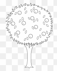 Orange Tree Line Art Free Clip Png