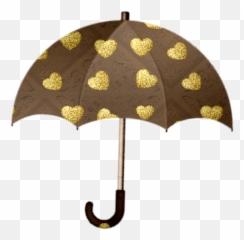 Monica Michielin Alphabets Brown Alphabet Golden Hearts And - Umbrella Clip Art No Background png