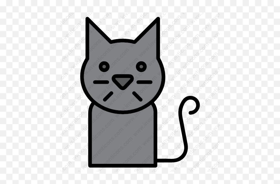 Download Black Cat Vector Icon Inventicons - Cartoon Png,Cat Vector Png