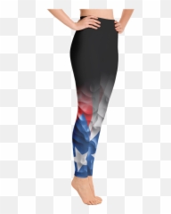 Womenu0027s Black Organic Puerto Rico Flag Yoga Pants - Yoga Pants Northern Lights Png,Puerto Rico Flag Png