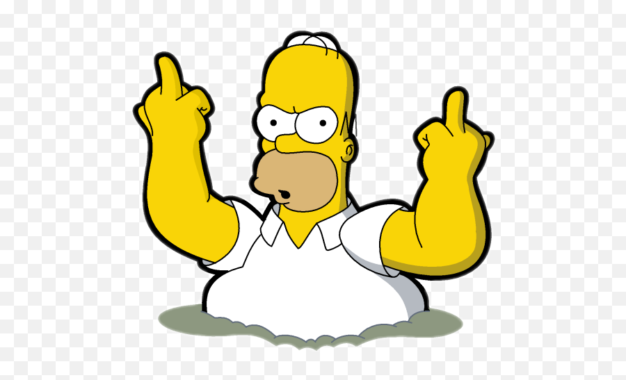 Homer Simpson Middle Finger - Homer Simpson Fuck You Png,Homer Simpson Png.