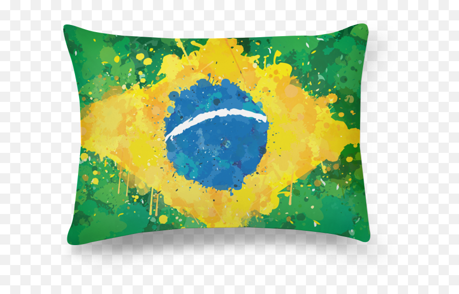 Almofada Retangular Bandeira Do Brasil De Incantia Colab55 - Cushion Png,Bandeira Brasil Png