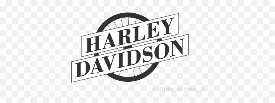 Hipster Branding U2013 Famous Logos Redesigned Logo - Png Logo Hipster,Harley Davidson Logo Black And White