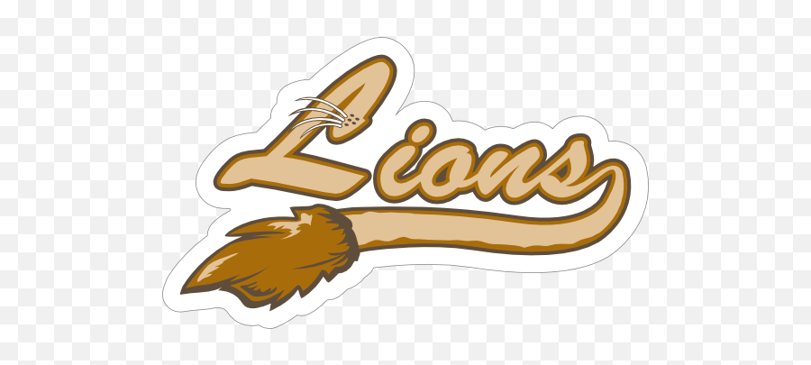 Lion Logo Type Mascot Sticker - Clip Art Png,Lion Mascot Logo