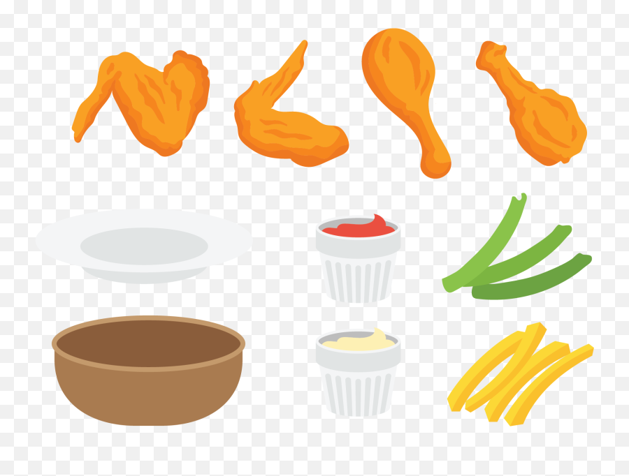 Download Hd Buffalo Wing Fried Junk Food Clip Art - Chicken Food Cartoon Chicken Wing Png,Chicken Clipart Png