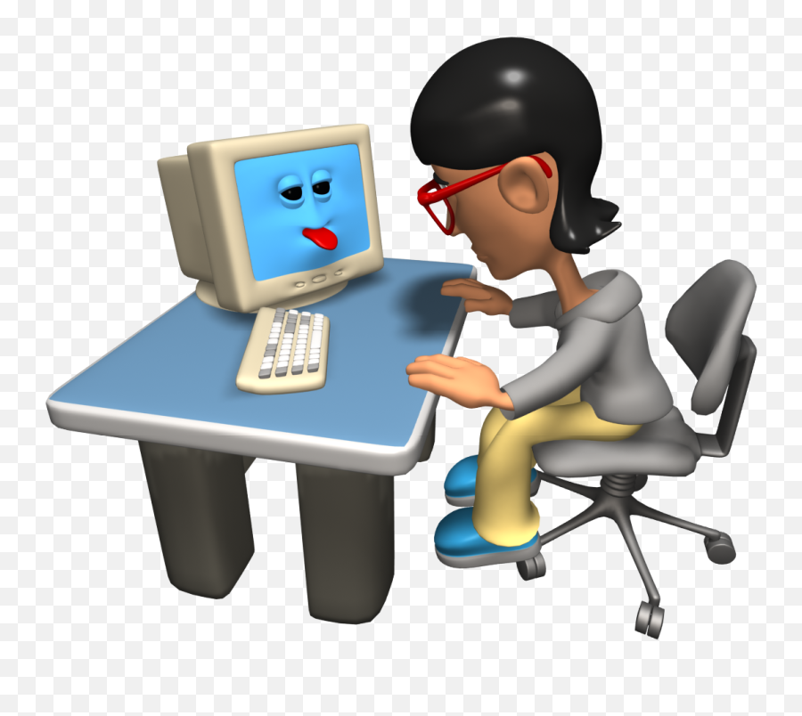 Work Png Image - Playing On The Computer,Working Png