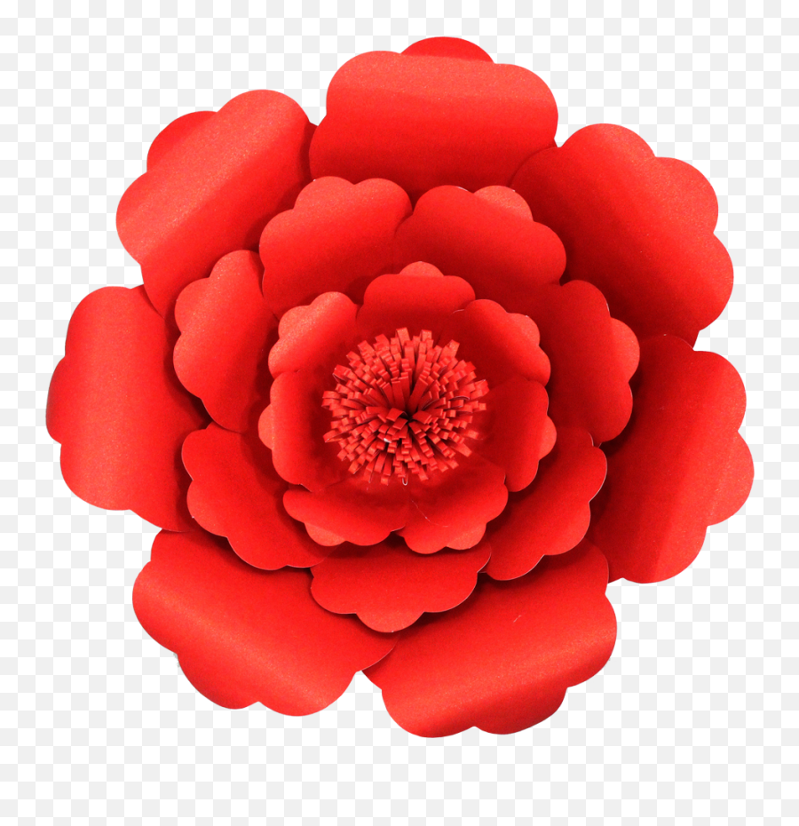 Paper Flower Red Three Stack - Common Zinnia Png,Paper Flower Png